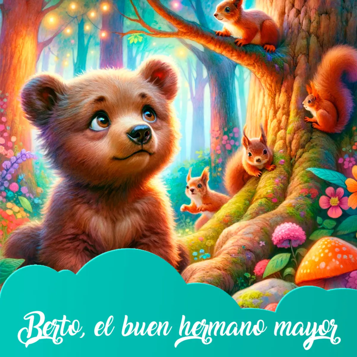 Ilustración del cuento infantil «Berto, el buen hermano mayor» de Raquel Tolmo