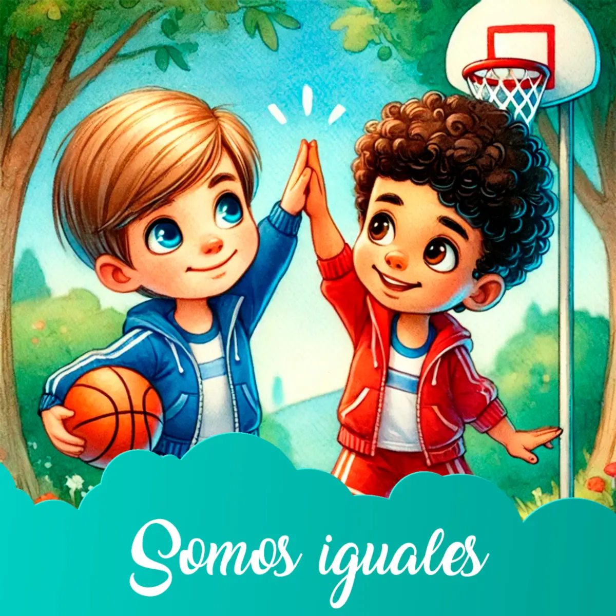 Ilustración del cuento infantil «Somos iguales» de Raquel Tolmo