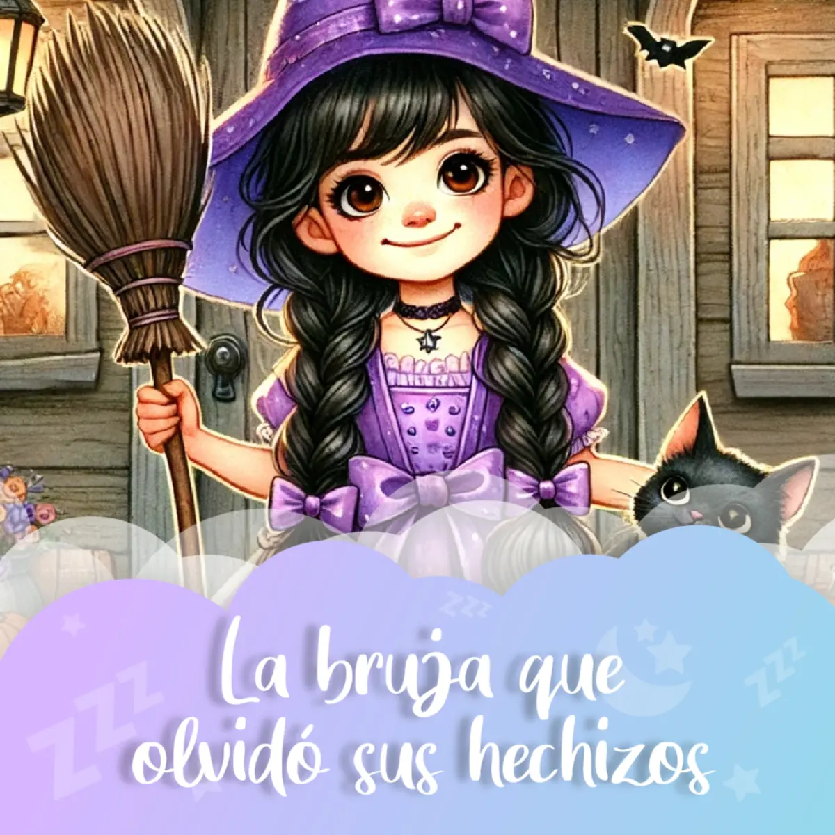 Ilustración del cuento infantil «La bruja que olvidó sus hechizos» de Raquel Tolmo
