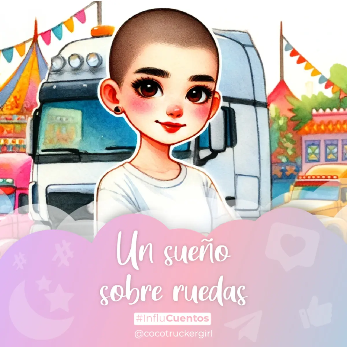 Ilustración del cuento infantil «Un sueño sobre ruedas» de Raquel Tolmo