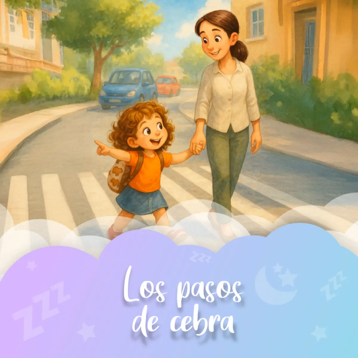 Ilustración del cuento infantil «Los pasos de cebra» de Raquel Tolmo