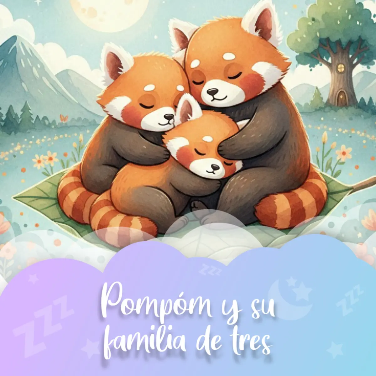 Ilustración del cuento infantil «Pompón y su familia de 3» de Raquel Tolmo