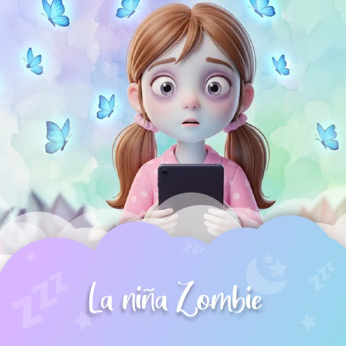 Ilustración del cuento infantil «La niña zombie» de Raquel Tolmo